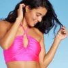 Women's Longline Wrap Halter Bikini Top - Wild Fable™ Pink Shine -Wild Fable GUEST 7c544290 5800 47c9 a773 c9f2ce33baee