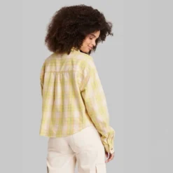 Women's Long Sleeve Cropped Button-Down Shirt - Wild Fable™ -Wild Fable GUEST 7d2c3eb9 e1a1 4e9f 9e84 0f82379479a7