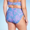 Women's Paisley Print High Waist Medium Coverage High Leg Bikini Bottom - Wild Fable™ Blue/Pink -Wild Fable GUEST 7e718ac6 ff09 44e1 bafd cf40478bbebc