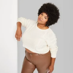 Women's Cropped Cable Pullover - Wild Fable™ -Wild Fable GUEST 80f26d63 ebf2 4ace aa0a 66d0ccdf1631