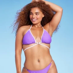 Women's Strappy Ring Front Triangle Bikini Top - Wild Fable™ Purple -Wild Fable GUEST 83227e34 bda3 4580 a111 25f1c2a1cac2