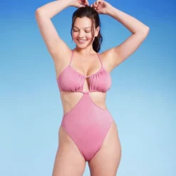 Women's Cut Out One Piece Swimsuit - Wild Fable™ Pink Lurex 9 Women's Cut Out One Piece Swimsuit - Wild Fable™ Pink Lurex -Wild Fable GUEST 84526a6e cca7 4fe4 9627 bb0ee1e94166
