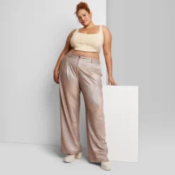 Women's Wide Leg Glitter Trouser Pants - Wild Fable™ Copper -Wild Fable GUEST 84b6a156 7b96 4cf2 ad65 02e5b9b05dab