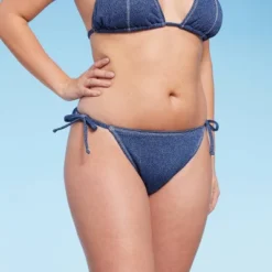 Women's Denim Textured Scoop Front High Leg Cheeky Bikini Bottom - Wild Fable™ Denim Blue 11 Women's Denim Textured Scoop Front High Leg Cheeky Bikini Bottom - Wild Fable™ Denim Blue -Wild Fable GUEST 8821e15e 08c7 45d0 a6df 35e01531dcfb