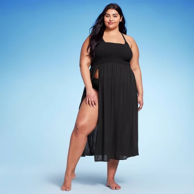 Women's Smocked High Slit Convertible Cover Up Dress - Wild Fable™ 10 Women's Smocked High Slit Convertible Cover Up Dress - Wild Fable™ - Image 8