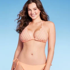 Women's Crochet Triangle Bikini Top - Wild Fable™ Peach -Wild Fable GUEST 8b0eaa0f a993 4a69 948b 03ada0431982