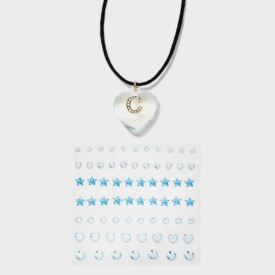 Acrylic Heart With Face Gems Pendant Necklace - Wild Fable™ Clear/Black 8 Acrylic Heart With Face Gems Pendant Necklace - Wild Fable™ Clear/Black - Image 6