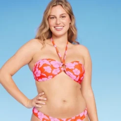 Women's Ring Front Halter Bandeau Bikini Top - Wild Fable™ Orange/Pink Tropical Print 15 Women's Ring Front Halter Bandeau Bikini Top - Wild Fable™ Orange/Pink Tropical Print -Wild Fable GUEST 90e16db9 4e33 4cf8 9a24 50bf02a3eb96
