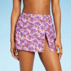Women's Side-Slit Skirt Swimsuit Cover Up - Wild Fable™ Purple Floral Print -Wild Fable GUEST 953bd48a 54ba 46d4 9db5 3ade223fe88a