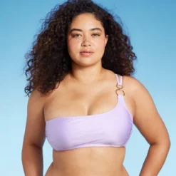 Women's Ring Detail One Shoulder Bralette Bikini Top - Wild Fable™ Shiny Light Purple -Wild Fable GUEST 9966bc5d 89fd 4283 b001 66428430cdb3