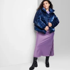 Women's Iridescent Shine Duvet Puffer Jacket - Wild Fable™ -Wild Fable GUEST 9978def0 971f 4ad9 afeb c1ad73b49506