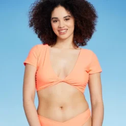 Women's Twist-Front Short Sleeve Bralette Bikini Top - Wild Fable™ -Wild Fable GUEST 9984104b e652 4f42 a362 298e22baa07a