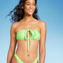 Women's Terry Textured U-Neck Multi-Way Bralette Bikini Top - Wild Fable™ Tropical Green -Wild Fable GUEST 9bbe87cb c5bc 4b12 9322 5b533e62a6d9