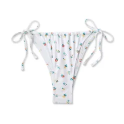 Women's Floral Print Side-Tie Ultra High Leg Adjustable Coverage Bikini Bottom - Wild Fable™ White -Wild Fable GUEST 9c1615ea f695 46e8 b885 90d52d550717