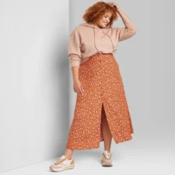 Women's Button-Front Printed Midi Skirt - Wild Fable™ -Wild Fable GUEST 9d3f549e f5e4 4c8c b693 d1363458e0f5