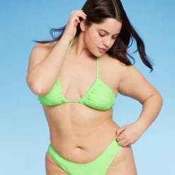 Women's Terry Textured U-Neck Multi-Way Bralette Bikini Top - Wild Fable™ Tropical Green -Wild Fable GUEST a309b754 293d 4983 8e44 cd10635dae70