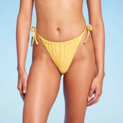 Women's Side-Tie Ultra High Leg Adjustable Coverage Bikini Bottom - Wild Fable™ Yellow -Wild Fable GUEST a3f2911b 4a02 405c b2e7 57f592422947