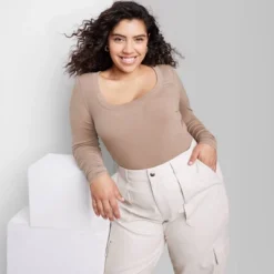 Women's Long Sleeve Scoop Neck T-Shirt - Wild Fable™ -Wild Fable GUEST a5dd652b 0e77 4f7f a8cd c1cf4b55d56a