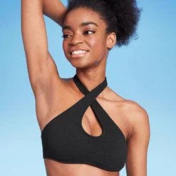 Women's Cross Front Pucker Textured Halter Bikini Top - Wild Fable™ -Wild Fable GUEST ac85fbb6 1358 4ab0 832b 53b869cc545e