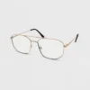 Women's Geometric Metal Aviator Blue Light Filtering Glasses - Wild Fable™ Gold -Wild Fable GUEST b7778c21 18d8 4de9 8daa 2712bc8ab8cc