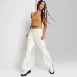 Women's High-Rise Cargo Baggy Jeans - Wild Fable™ Off-White 8 Women's High-Rise Cargo Baggy Jeans - Wild Fable™ Off-White -Wild Fable GUEST b7e40712 f8ea 4363 a50c 0f2642a9d94b