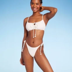 Women's Crochet Side-Tie Extra Cheeky Extra High Waist Bikini Bottom - Wild Fable™ Cream -Wild Fable GUEST bc4b4b80 e2d0 45f2 8f8c ecdb1c8c20f6