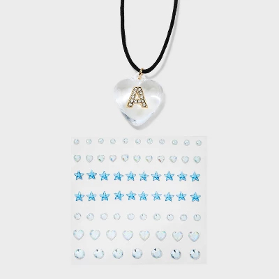 Acrylic Heart With Face Gems Pendant Necklace - Wild Fable™ Clear/Black 6 Acrylic Heart With Face Gems Pendant Necklace - Wild Fable™ Clear/Black - Image 4