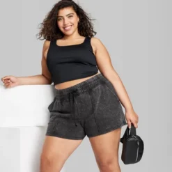 Women's High-Rise Fleece Shorts - Wild Fable™ -Wild Fable GUEST c2e4da47 8d9e 4ffa 8b65 98dc64cce651