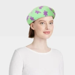 Knit Beret - Wild Fable⢠Mint Green Floral