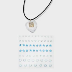 Acrylic Heart With Face Gems Pendant Necklace - Wild Fable™ Clear/Black 37 Acrylic Heart With Face Gems Pendant Necklace - Wild Fable™ Clear/Black -Wild Fable GUEST ca1856fc d188 45a5 8ceb 68e20f39b176