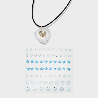 Acrylic Heart With Face Gems Pendant Necklace - Wild Fable™ Clear/Black 18 Acrylic Heart With Face Gems Pendant Necklace - Wild Fable™ Clear/Black - Image 16