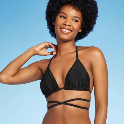 Women's Triangle Wrap Bikini Top - Wild Fable™ Black 4 Women's Triangle Wrap Bikini Top - Wild Fable™ Black - Image 2