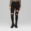 Women's Super-High Rise Distressed Skinny Jeans - Wild Fable™ Black -Wild Fable GUEST cce63fba 361e 4d07 8f31 a9375af6df1b