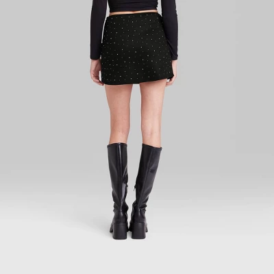 Women's High-Rise Bodycon Mini Skort - Wild Fable™ Black 4 Women's High-Rise Bodycon Mini Skort - Wild Fable™ Black - Image 2