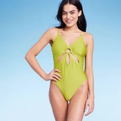 Women's Ring Front Cut Out One Piece Swimsuit - Wild Fable™ Green -Wild Fable GUEST ce6bc5e4 5379 4dd2 82b5 d69ed62927f3