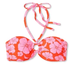 Women's Ring Front Halter Bandeau Bikini Top - Wild Fable™ Orange/Pink Tropical Print 18 Women's Ring Front Halter Bandeau Bikini Top - Wild Fable™ Orange/Pink Tropical Print -Wild Fable GUEST d1905273 b2a6 439b 9737 e0b672705247