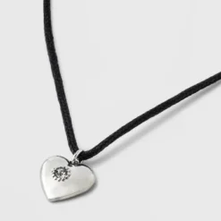 Heart Cord And Ear Pendant Necklace Set 2pc - Wild Fable™ Black/Silver 7 Heart Cord And Ear Pendant Necklace Set 2pc - Wild Fable™ Black/Silver -Wild Fable GUEST d21bf26e 66d0 4201 a3dc 3dd23f5d78d5