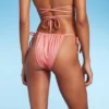 Women's Side-Tie Adjustable High Leg Bikini Bottom - Wild Fable™ Pink Lurex -Wild Fable GUEST d56836b4 0773 41cf 9a71 81bc37b7466d