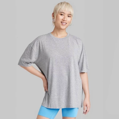 Women's Oversized Not Serious Graphic T-Shirt - Wild Fable™ Gray 2 Women's Oversized Not Serious Graphic T-Shirt - Wild Fable™ Gray