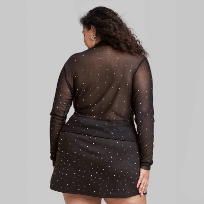 Women's Rhinestone Mesh Mock Turtleneck Top - Wild Fable™ 4 Women's Rhinestone Mesh Mock Turtleneck Top - Wild Fable™ - Image 2