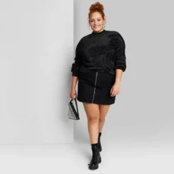 Women's Mock Turtleneck Fuzzy Boxy Pullover Sweater - Wild Fable™ -Wild Fable GUEST dac4ec88 3f36 4c0d 8a33 ef10bce9c656