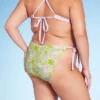 Women's Reversible Side-Tie Extra High Leg Cheeky Bikini Bottom - Wild Fable™ Green Floral Print/Purple Gingham Print -Wild Fable GUEST e5348ff3 9c6b 45ac b4f9 a4744f26d0fe