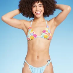 Women's Mixed Icon Crochet Triangle Bikini Top - Wild Fable™ Blue -Wild Fable GUEST e81548ac 48ef 43e8 bf10 cff1a0d511ef