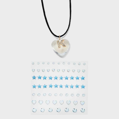 Acrylic Heart With Face Gems Pendant Necklace - Wild Fable™ Clear/Black 16 Acrylic Heart With Face Gems Pendant Necklace - Wild Fable™ Clear/Black - Image 14