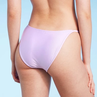 Women's Side Tab High Leg Cheeky Bikini Bottom - Wild Fable™ Shiny Light Purple 3 Women's Side Tab High Leg Cheeky Bikini Bottom - Wild Fable™ Shiny Light Purple