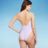 Women's Shirred Detail Underwire High Leg Extra Cheeky One Piece Swimsuit - Wild Fable™ Lilac Purple -Wild Fable GUEST e93e4407 62ee 4307 b500 6a5a9e1a59c1