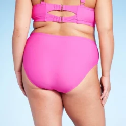 Women's Mid-Rise Full Coverage Bikini Bottom - Wild Fable⢠Pink