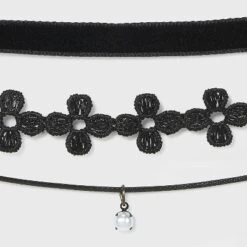 Velvet And Simulated Pearl Charm Choker Set 5pc - Wild Fable™ Black -Wild Fable GUEST f29385bb 6185 44d0 9b00 015321dc6b07