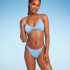 Women's Low-Rise Cheeky High Leg Bikini Bottom - Wild Fable™ Blue Lurex -Wild Fable GUEST f3940934 cff5 4ff3 96eb c04dd5352737
