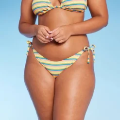 Women's Ribbed Extra Cheeky Extra High Leg Bikini Bottom - Wild Fable™ Blue/Green/Pink Striped 9 Women's Ribbed Extra Cheeky Extra High Leg Bikini Bottom - Wild Fable™ Blue/Green/Pink Striped -Wild Fable GUEST f4d2aa09 f7d1 4446 9ff9 74042ff986f1